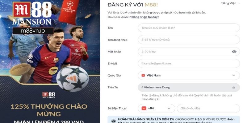 Mẫu đăng ký chơi Keno online tại nhà cái